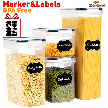 Food Storage Containers 8-, 16-, 30- or 32-Piece Rectangular Pantry Box Set with Matching Lids
