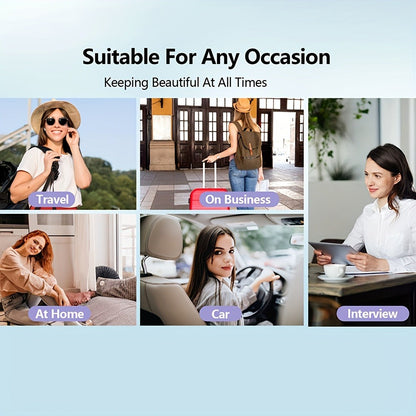 Cordless Hair Straightener USB Rechargeable - 3 Temperature Controls, LED Display, Shine, Travel Flat Iron with Comb & Clips