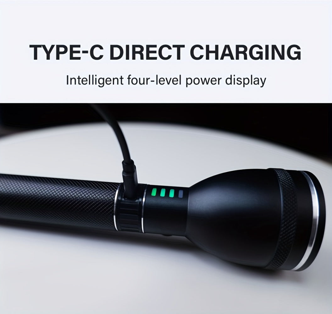 Rechargeable Flashlight 4000mAh Long Battery Life, High- Built-In Battery Outdoor Torch for Entryways, Bedrooms and Living Spaces