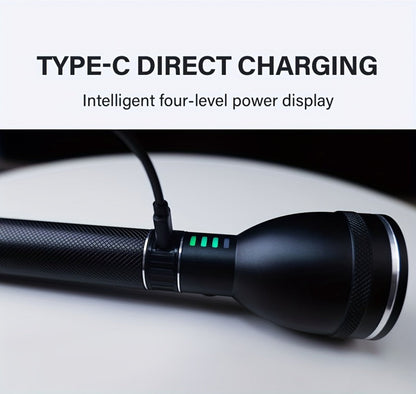 Rechargeable Flashlight 4000mAh Long Battery Life, High- Built-In Battery Outdoor Torch for Entryways, Bedrooms and Living Spaces
