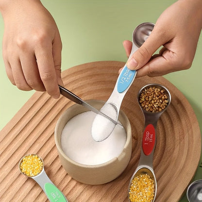 Stackable Measuring Cup and Spoon Sets with 8-, 9- or 17-Piece Black and Colorful Checkout Options