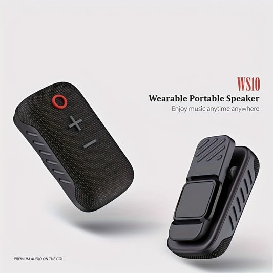 Wearable Bluetooth Speaker with Magnetic Clip, IPX5 Mini Wireless Speaker with Mic, Battery, Dustproof Portable Speaker for Workouts