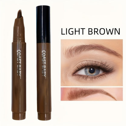 Two-Pack Multi-Fork Tip Eyebrow Pens with Capped Bodies, Approx. 11.3 cm Length and Four Color Label Options
