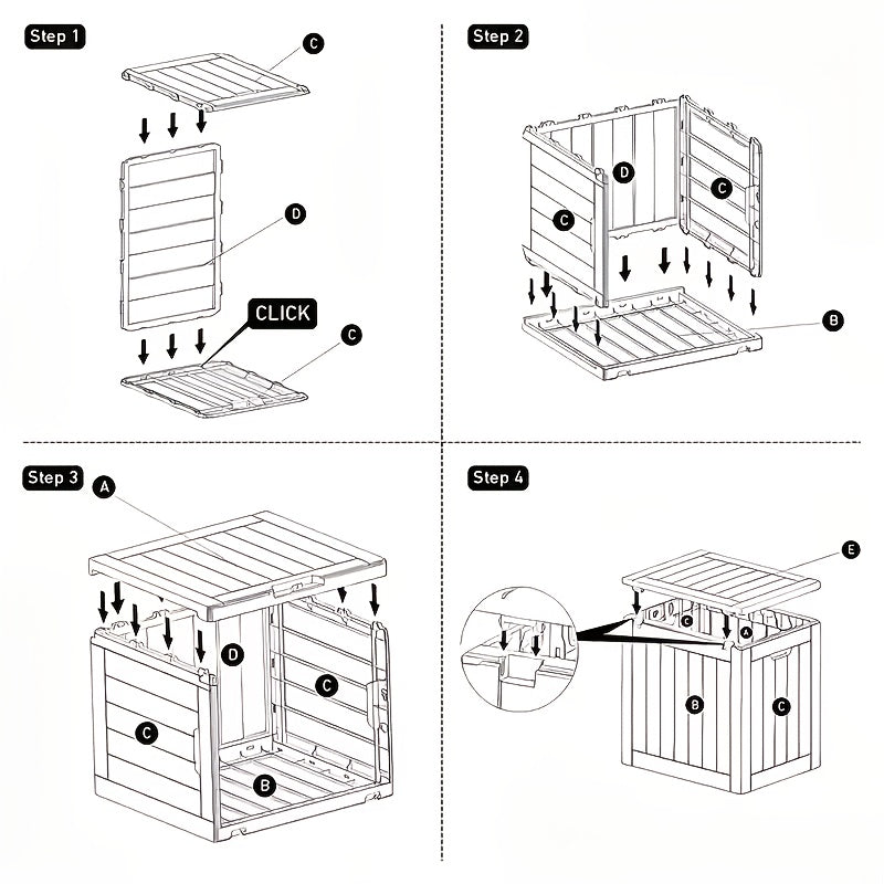 Deck Box Flip Top Resin Secure Lid | Patio Pool Backyard Cushion Garden