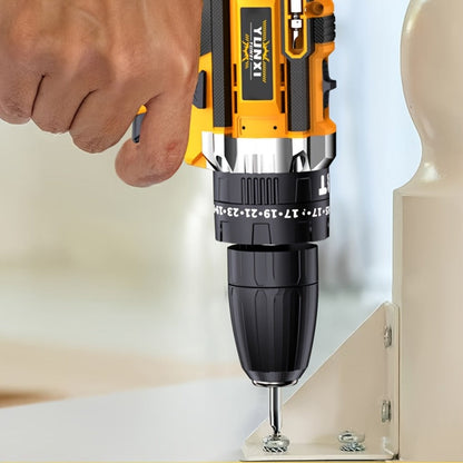 Cordless Impact Drill Set 21V - Wireless Power Drill with Battery & Quick Charger, Multifunctional Tool Kit for Home