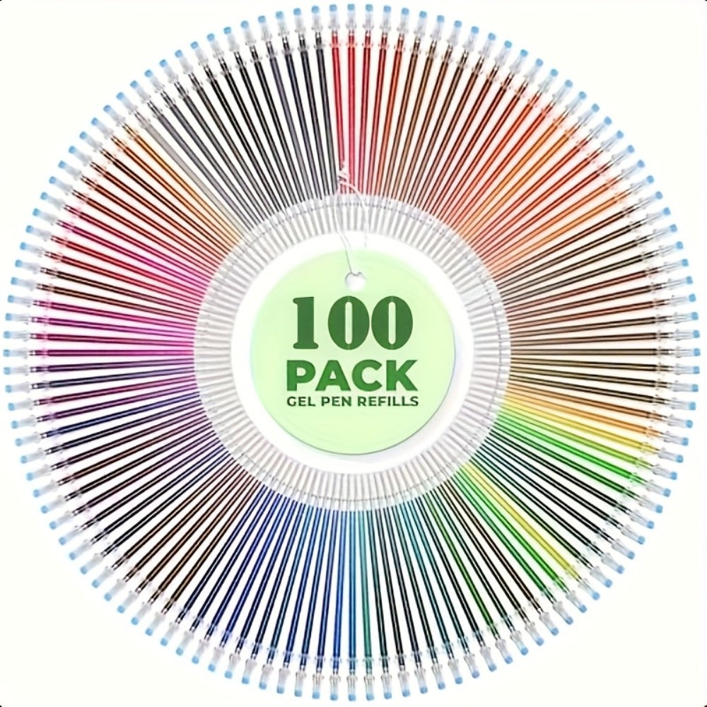 100-Pack Gel Pens Set Mixed Colors – Glitter, Metallic, Fluorescent & Colored Ink Pens for Drawing, Writing & Art Projects | Ages 14+