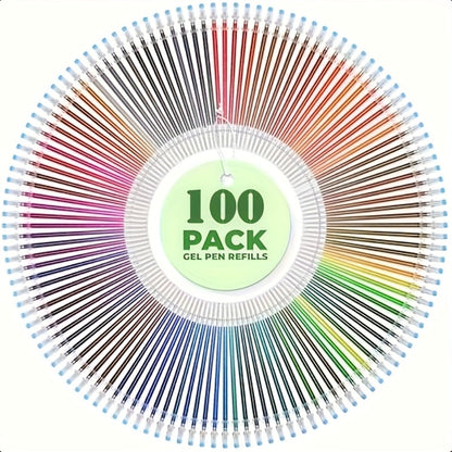 100-Pack Gel Pens Set Mixed Colors – Glitter, Metallic, Fluorescent & Colored Ink Pens for Drawing, Writing & Art Projects | Ages 14+