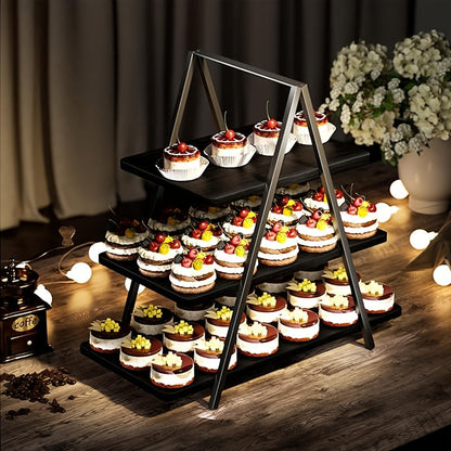 3-Tier Wooden Cupcake Stand, Holds 50 Cupcakes, Dessert Display Rack for Wedding, Birthday Party & Halloween