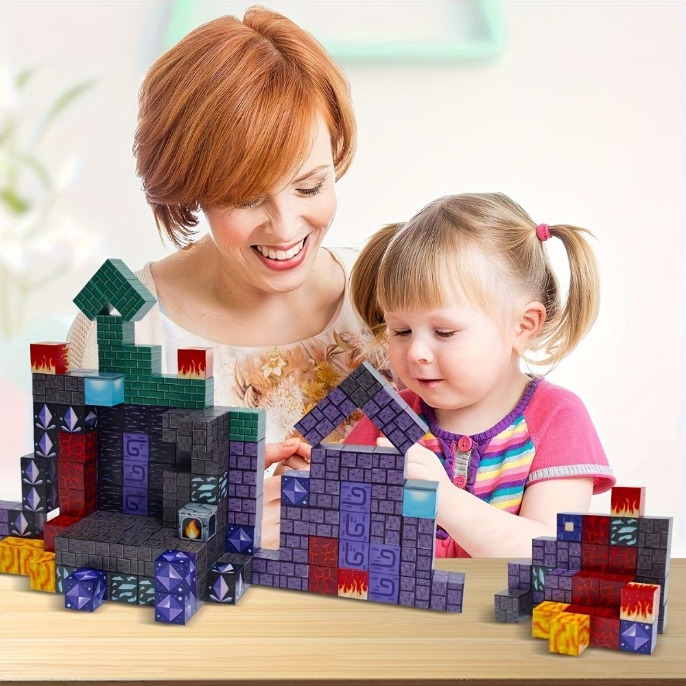 Magnetic Building Tiles 50 100 200 300 Piece STEM Construction Set, 3D Magnet Blocks for Boys & Girls Ages 3+