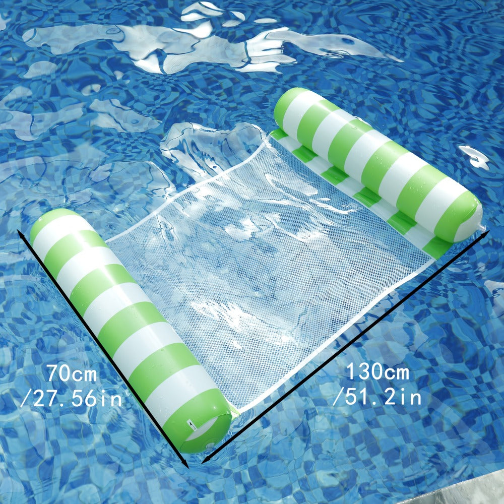 Striped Mesh Pool Float Hammock Set with Five- or Eight-Pack Colorful Options for Seated or Reclined Pool Use