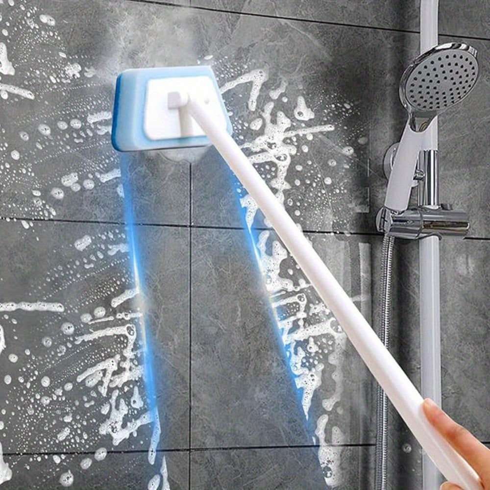 Shower Cleaning Brush Set Replaceable Heads – Bathtub Scrubber, Wall Tile Brush, Window Glass Cleaner & Floor Brush