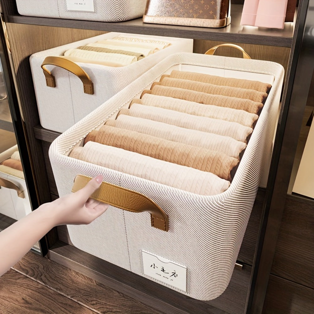 Large Fabric Storage Baskets with Handles 2 Pack Foldable Collapsible Storage Bins for Closet for Entryways, Bedrooms and Living Spaces