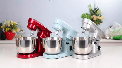 Stand Mixer 5QT, 10-Speed Electric Kitchen Mixer with Dough Hook, Flat Beater, Wire Whip & Pouring Shield