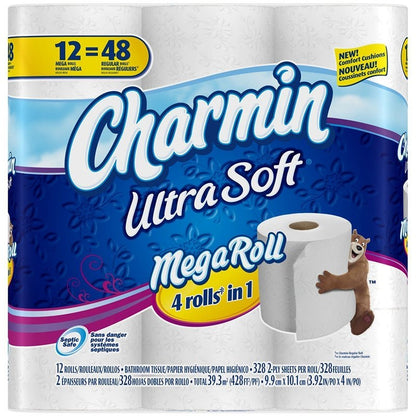 Charmin Ultra Toilet Paper Mega Roll - 2-Ply 200 Sheets per Roll, & Strong Bath Tissue, Available in Mega