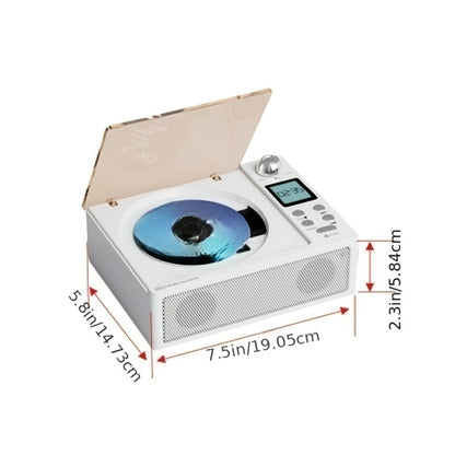 CD Player with Bluetooth Receiver FM Radio Dual Stereo Speakers, USB Player AUX Input Type-C Charging LED Display Remote Control