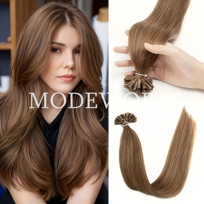 Remy Human Hair U Tip Keratin Extensions Straight Seamless Invisible Nail Tip Bond 50 Strands 12 14 16 18 20 Inch Natural Black Jet Black