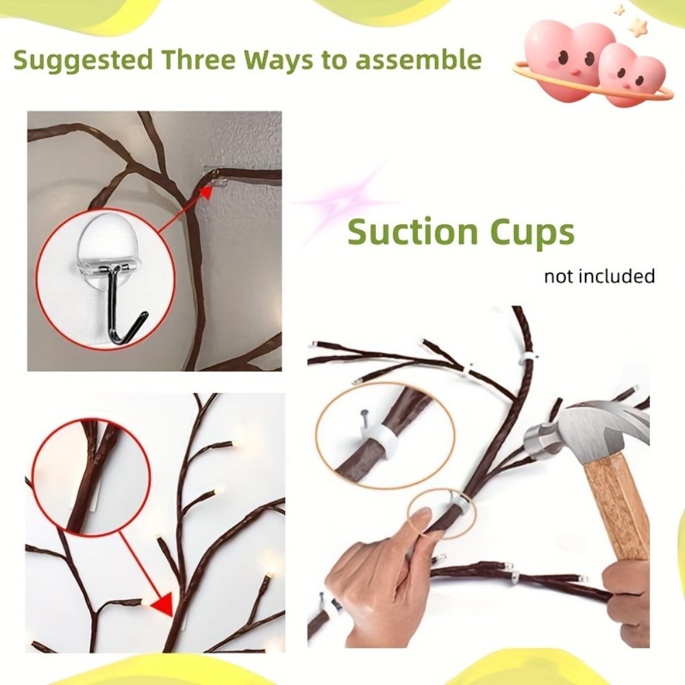 Cherry Blossom Fairy Light Garland 100 LED USB Powered, 180cm Artificial Flower String Lights for Wedding