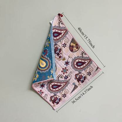 Floral Cotton Face Towels 2pcs, Wash Cloths for Home, Hotel & Spa, 14.37x15.75 In for Entryways, Bedrooms and Living Spaces