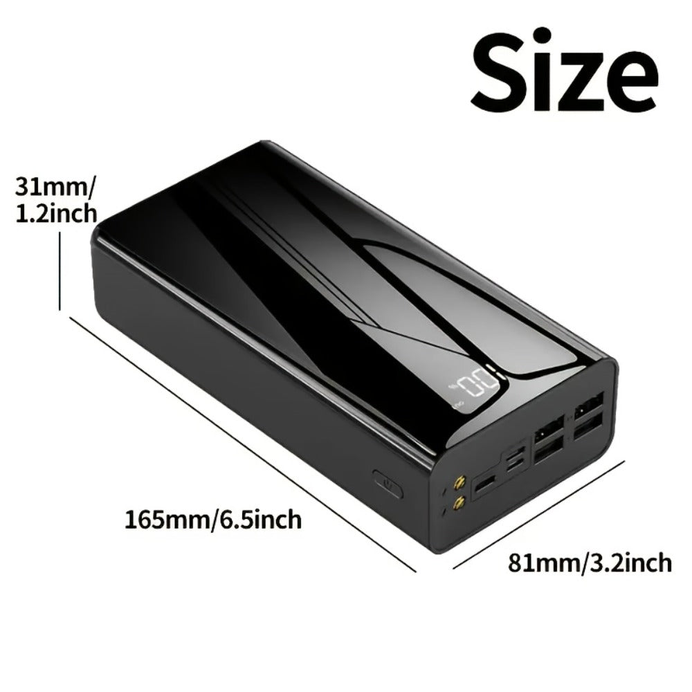 High Capacity 50000mAh Power Bank Multi-Port Fast Charging – Dual USB & Type-C Output, LED Flashlight, Power Indicator