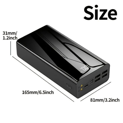 High Capacity 50000mAh Power Bank Multi-Port Fast Charging – Dual USB & Type-C Output, LED Flashlight, Power Indicator
