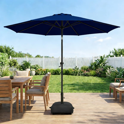 Patio Umbrella 9FT Market Table Style with Dual Vents, Tilt, Crank and Eight Color Options