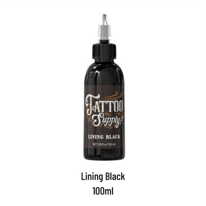 Neebol Super Black Tattoo Ink Darkest Outlining Shading Blending Fade-Resistant Professional Body Art Pigment for Artists & Beginners 100ml