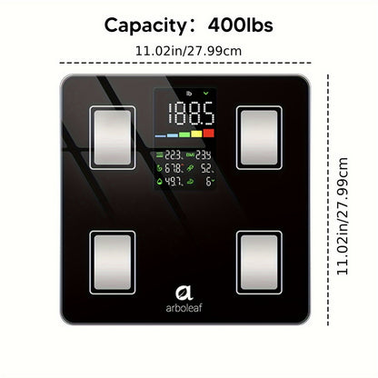 Smart Body Scale 14-in-1, Body Fat Scale with BMI, Mass & 14 Health Metrics, Wireless Bluetooth App Sync