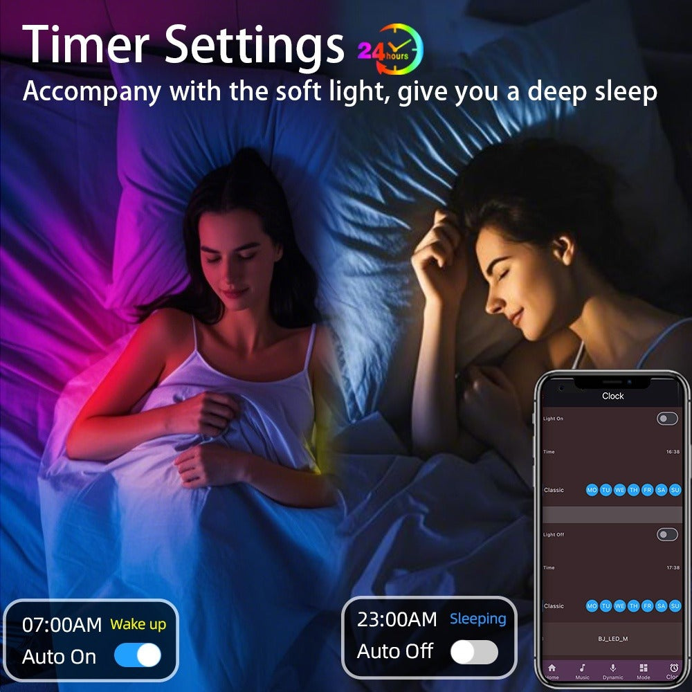 Smart RGB LED Strip Lights 10M 32FT Remote Control Color Changing Atmosphere Lights for Entryways, Bedrooms and Living Spaces