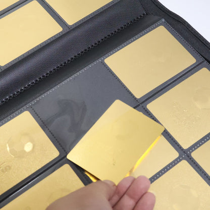 Trading Card Binder Ringless 16 Pocket – Double-Sided Side-Loading Zipper Card Album for Pokemon MTG TCG Sports Cards K-pop Photocards Large