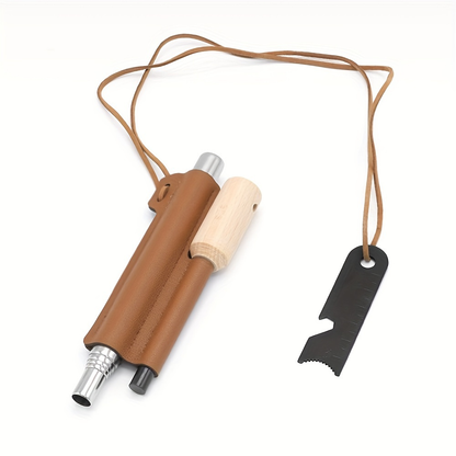 Magnesium Fire Starter Rod Set with Scraper & Steel Bellows, Waterproof Flint Striker Kit for Camping Hiking Survival