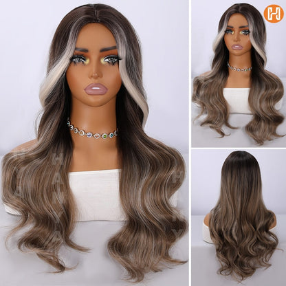 Synthetic Wig Long Style, Six Color Choices with 24-Inch Length for Parties with Model-Specific Color, Length and Cap Options