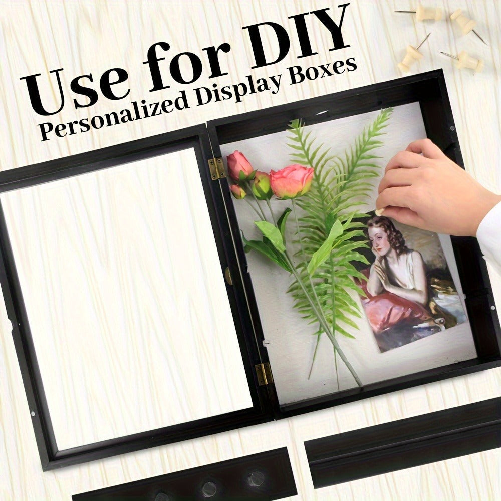 Shadow Box Frame with Linen Back, Large Rustic Memory Display Case 11x14 & 12x16 Inch for Photos
