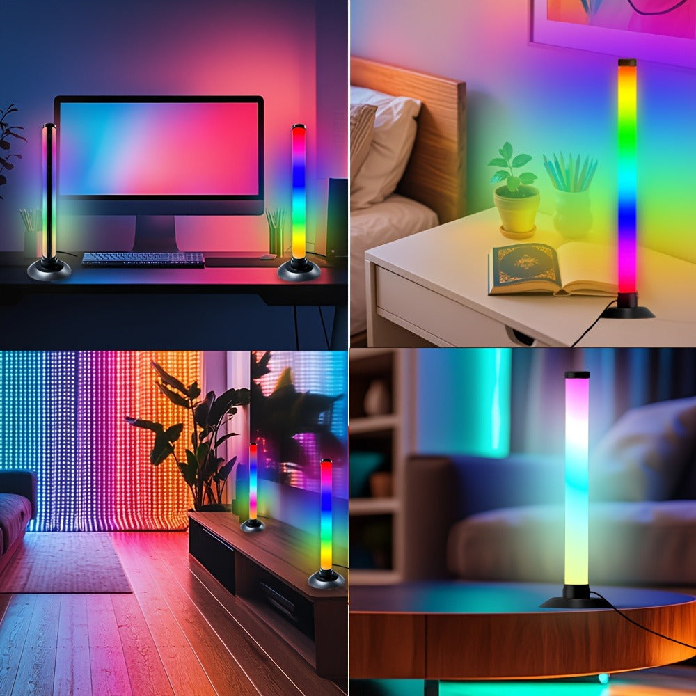 TV Backlight LED Strip 2 Pack RGB IC 16 Million Colors Music Sync App Control – 8 Dynamic Modes for Home, Desk and Accent Lighting