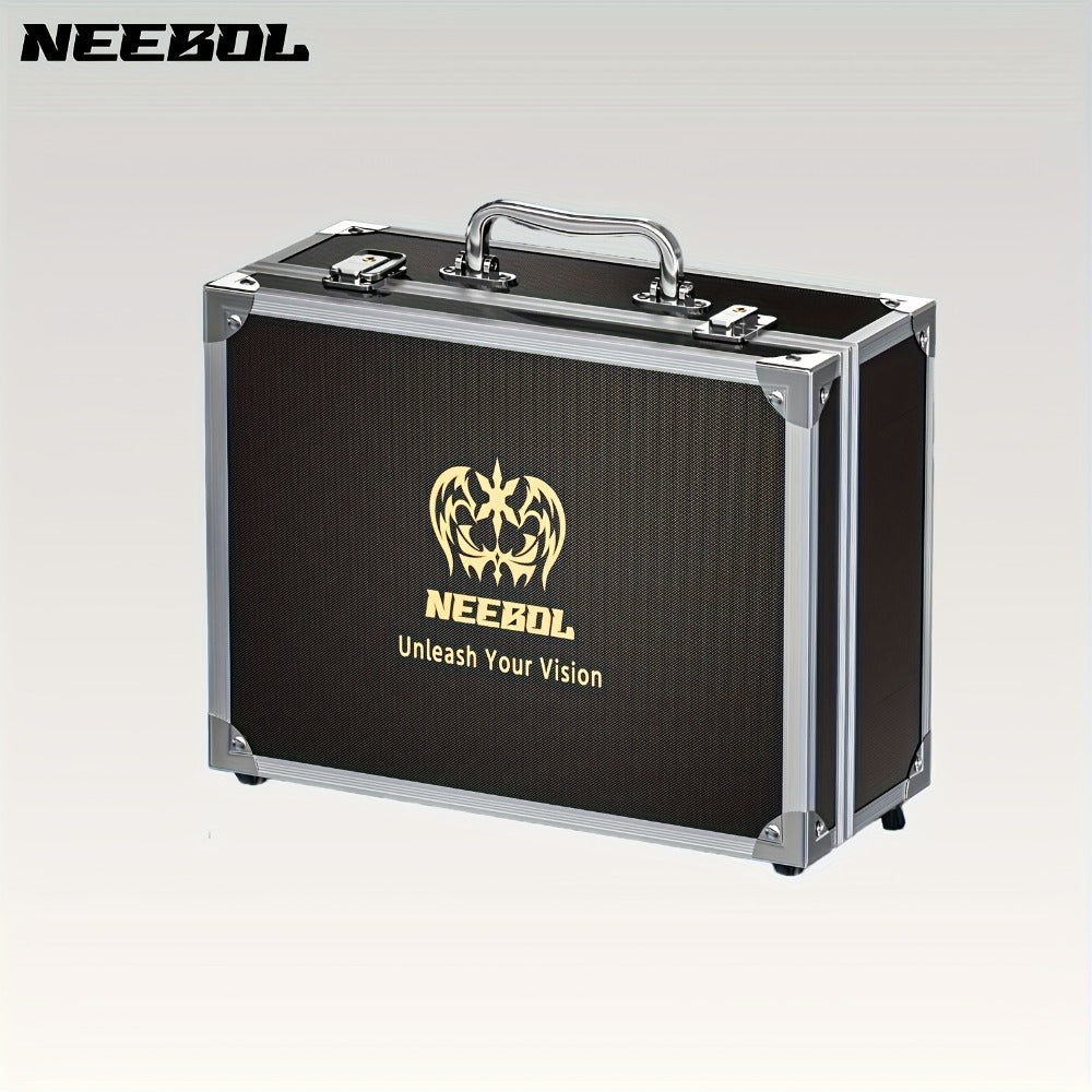 Large Aluminum Tattoo Case Organizer Storage Box Carrying Case for Tattoo Tools Nail Art Makeup Cosmetics Portable Travel Train Case Black