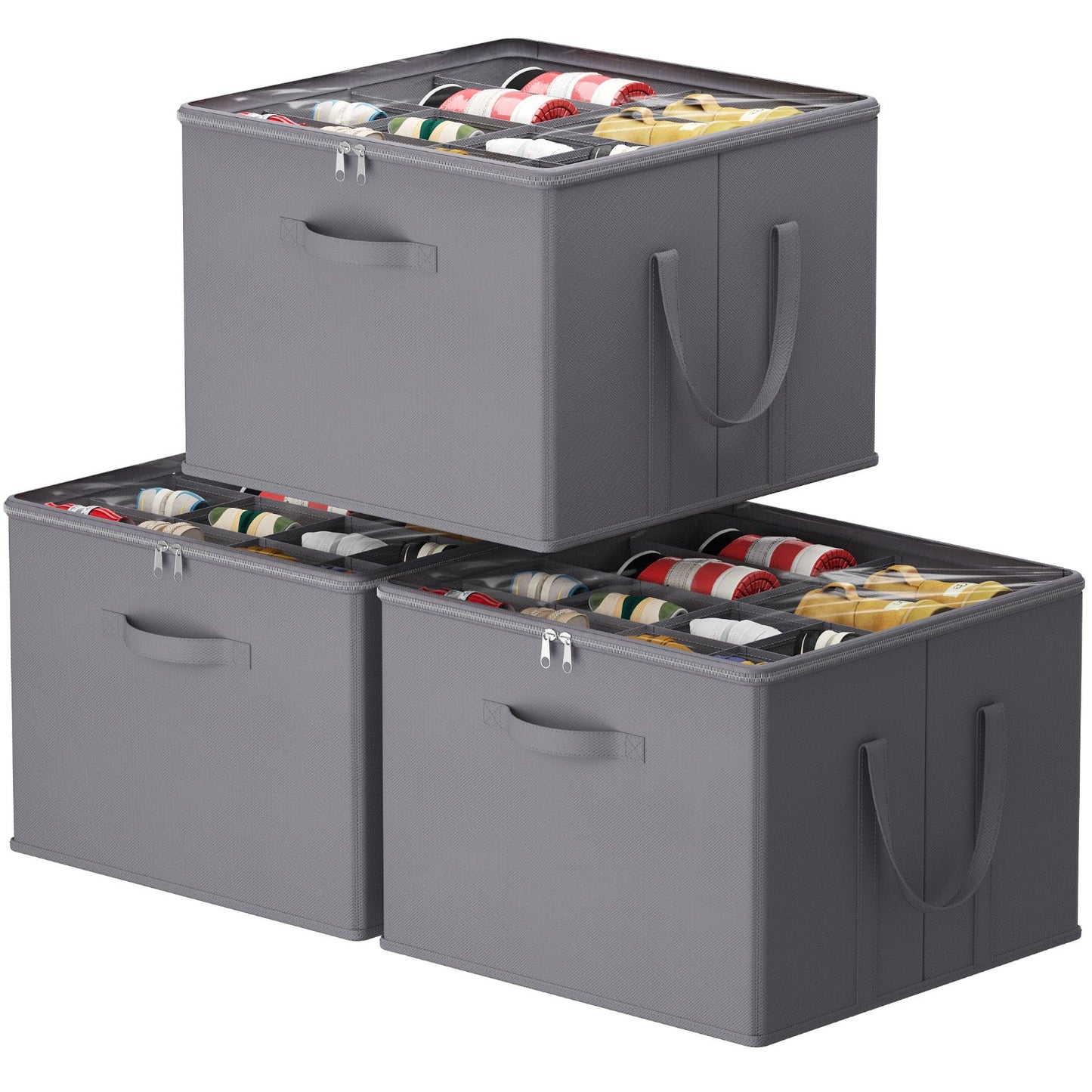 Shoe Storage Organizer with Clear Cover – Foldable Shoe Box for Closet, Fits 12-16 Pairs, Reinforced Handles, Dust-Proof Non-Woven Fabric