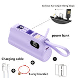 1 Power Bank (Purple) + 1 Data Cable + 1 Red Bracelet