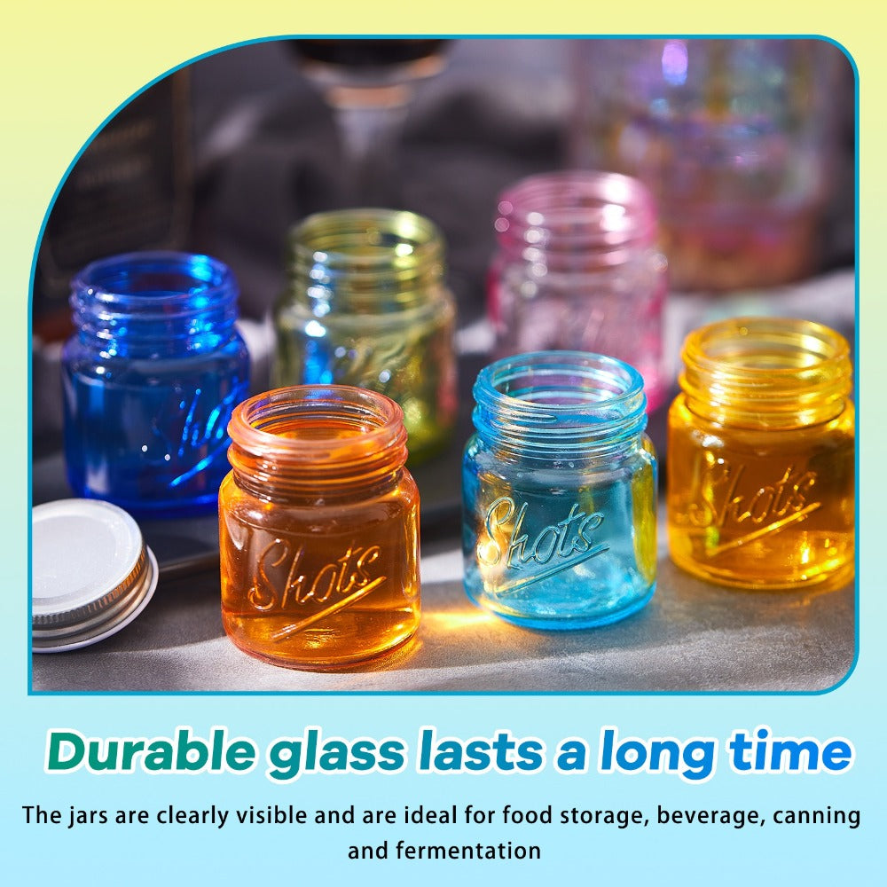 Mason Jar Shot Glasses 36 Pcs with Lids – 2 Oz Dishwasher Safe Mini Shooter Glasses – Perfect for Wedding Party Favors, Home Bar, Desserts