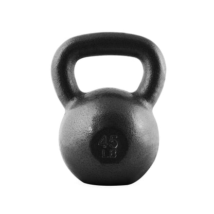 Cast Iron Kettlebell with Wide Flat Base – Hammerstone Painted, Anti-Corrosion, Smooth Grip Handle for Strength Training, Full Body Workout