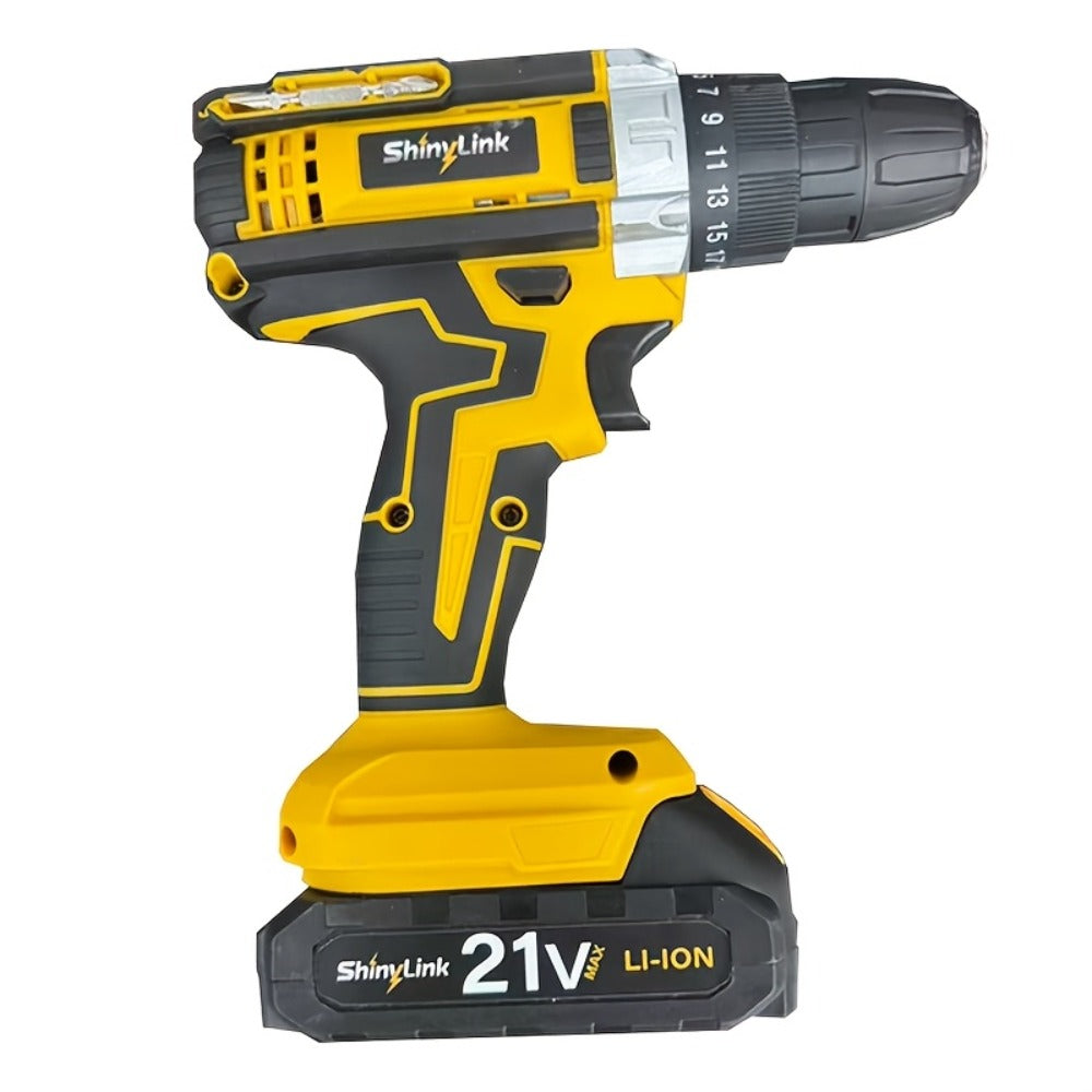 21V Cordless Drill Set Electric Drill Driver Kit with Lithium Battery Screwdriver Bits Hand for Entryways, Bedrooms and Living Spaces