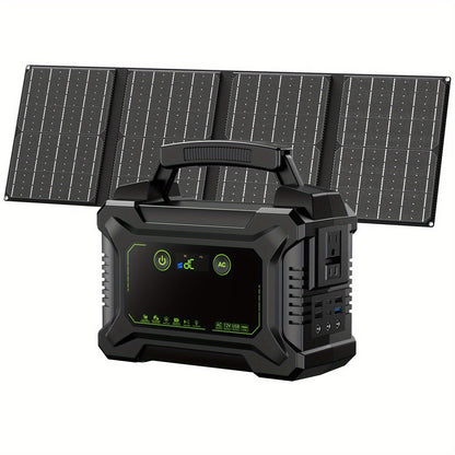 Portable Power Station 155Wh or 222Wh Configurations with AC Outlet, USB Ports, LED Light and Solar Option