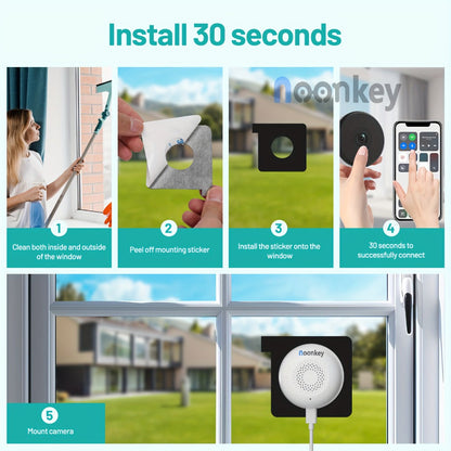 Security Camera 2K Window-Mount Model with Dual-Band WiFi, Color Night Vision and Person Pet Vehicle Detection