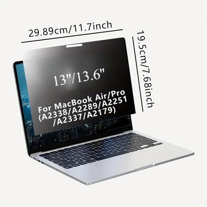 MacBook Air 13.6 Privacy Screen Filter 2022-2025 M2 M3 M4 – Removable Matte Anti-Glare Blue Light Blocking Protector