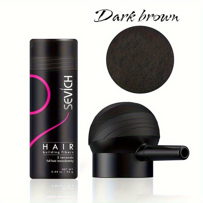 Compact Two-Piece Hair Fiber Set with Spray-Head Containers in Black, Dark Brown or Medium Brown