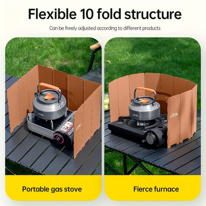 Camp Stove Windscreen, Folding Windshield Gas Stove Camping Outdoor for Bedside Audio, Alarms and Room Entertainment