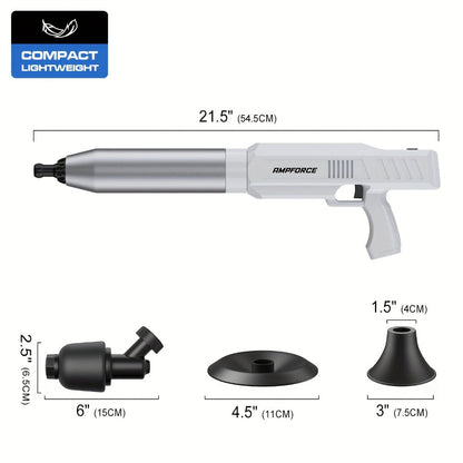 Electric Toilet Plunger 8V Cordless, High-Pressure Pneumatic Toilet Unclogger with Real-Time Pressure Display