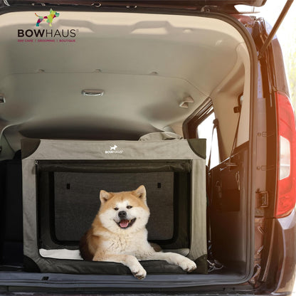 Soft Dog Crate Collapsible 4 Mesh Door – Portable Travel Dog Kennel, 360° Ventilation, 2 Ways to Fold, Indoor Outdoor Car Use