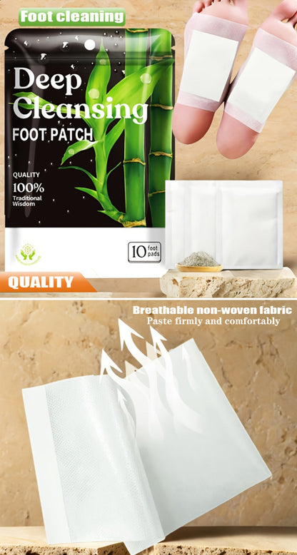 Detox Foot Patches with Bamboo Vinegar Ginger & Lavender – Natural Plant Formula Deep Cleansing Overnight Foot Pads