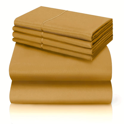 Bed Sheet Set California King 6-Piece Microfiber with 18-Inch Pocket and Sixteen Solid Color Choices