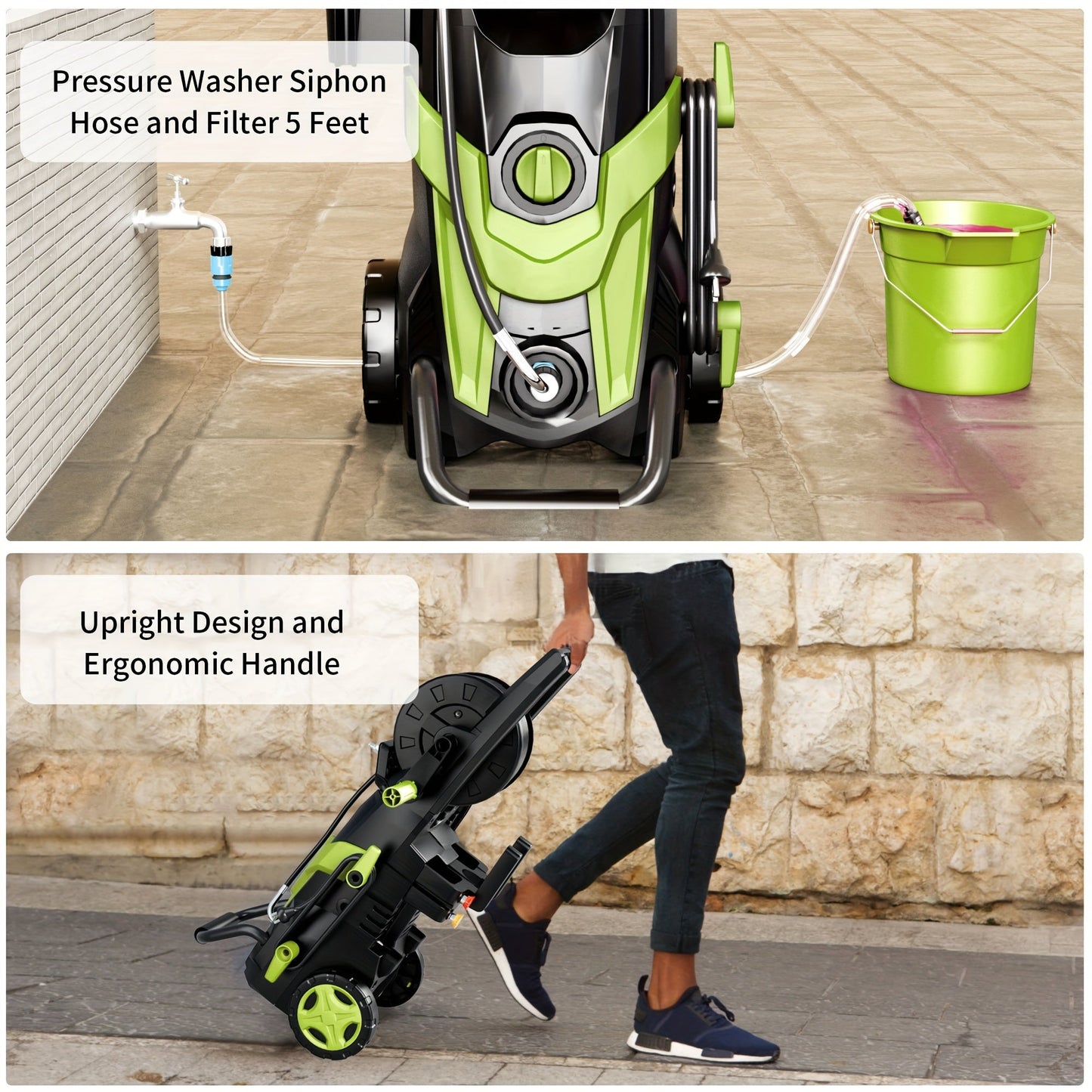 Electric Pressure Washer High PSI for Garden, Patio and Yard Use, with the Listed Configuration