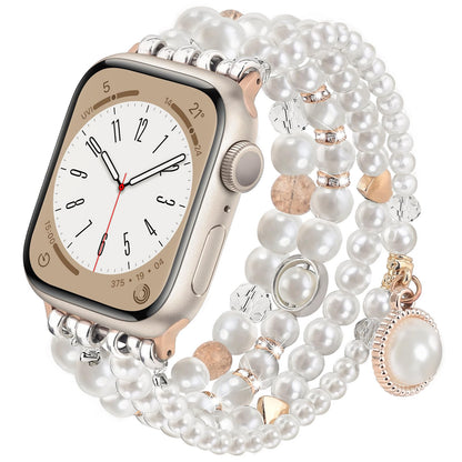 Pearl Watch Band for Apple Watch Series 11 10 9 8 7 6 5 4 3 2 1 SE Bling Jewelry Bracelet Strap for an Everyday Personal Care Routine